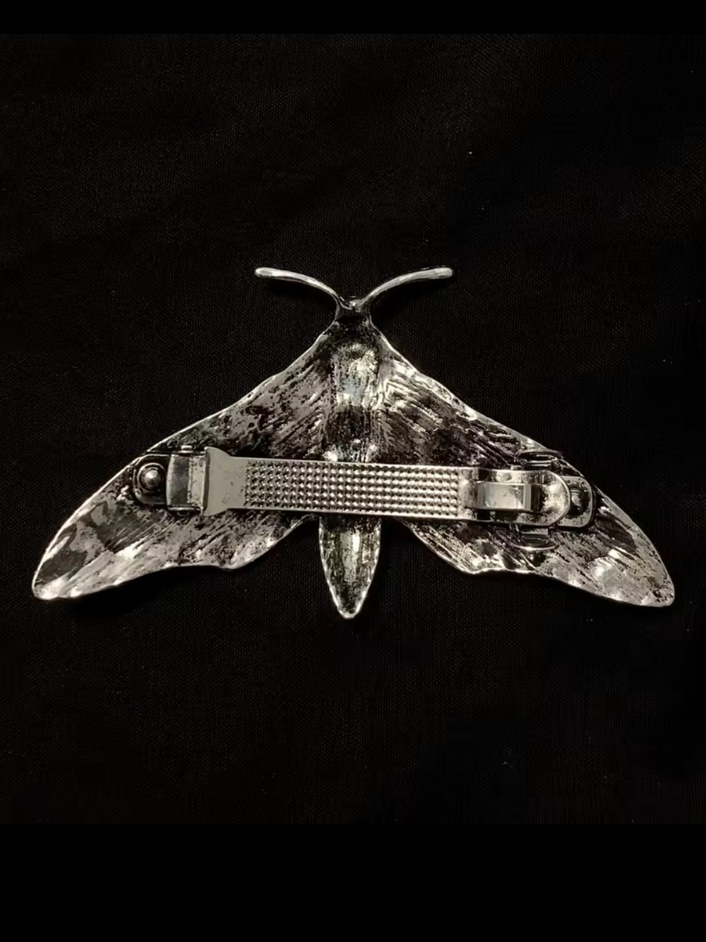 Silver Moth Hair Clip